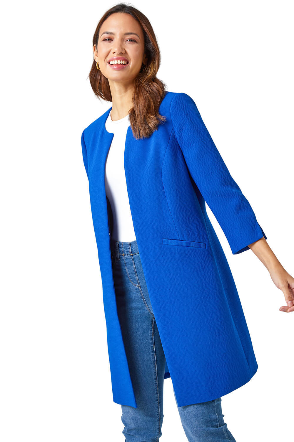 Textured Longline Jacket Ladies Roman Originals Women eBay