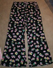 Scoop Flare Pant L/G 12-14 Junior/Woman Black/Flowers Multicolor Comfy Pant
