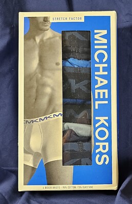 Michael Kors 4 Stretch Factor Boxer Briefs S Solid Asst Blue, No Fly SHIPS FREE!
