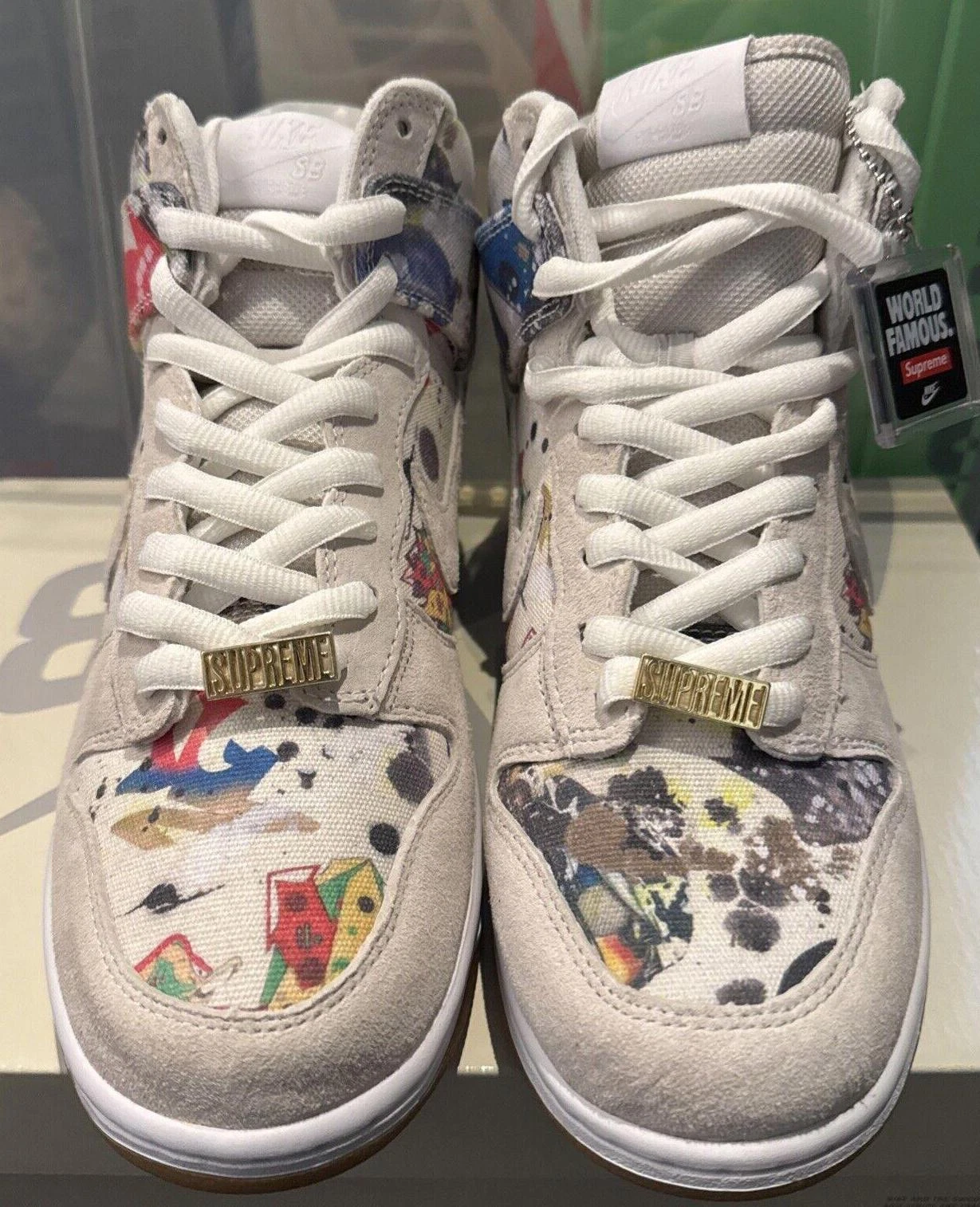 UK 7,5 Nike x Supreme SB Dunk High Ramellzee NEUF AUTHENTIQUE
