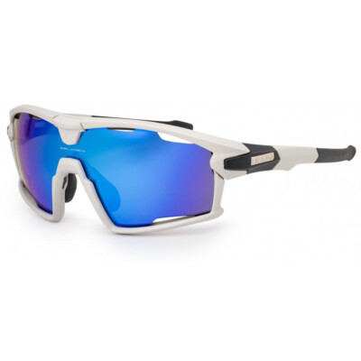 BLOC FORTY XB861 Mens/Womens Sports Wrap Sunglasses GREY BLUE MIRROR  UK
