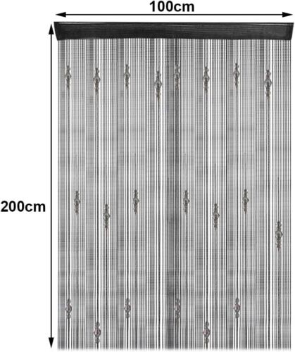 GREENWISH String Curtains Black Beads Curtains Doorway Tassel Curtain Thread New - Picture 5 of 5