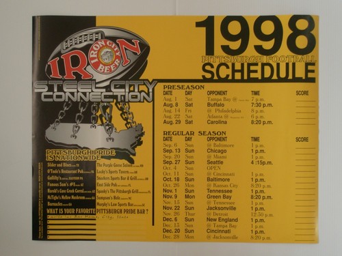 PITTSBURGH STEELERS Poster CHOICE Lambert SCHEDULE Bradshaw Harris Beer ORIGINAL - Picture 26 of 29