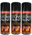 Black Matt Heat Resistant Spray Paint (400ml) Stove High Temperature paint 600C