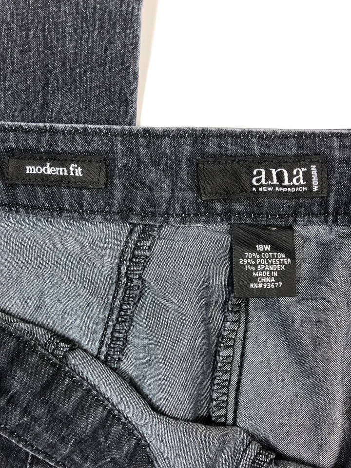 Pantalón de mezclilla elástico ajustado al tobillo ANA WOMAN talla 18W calce moderno Foto 3 de 4