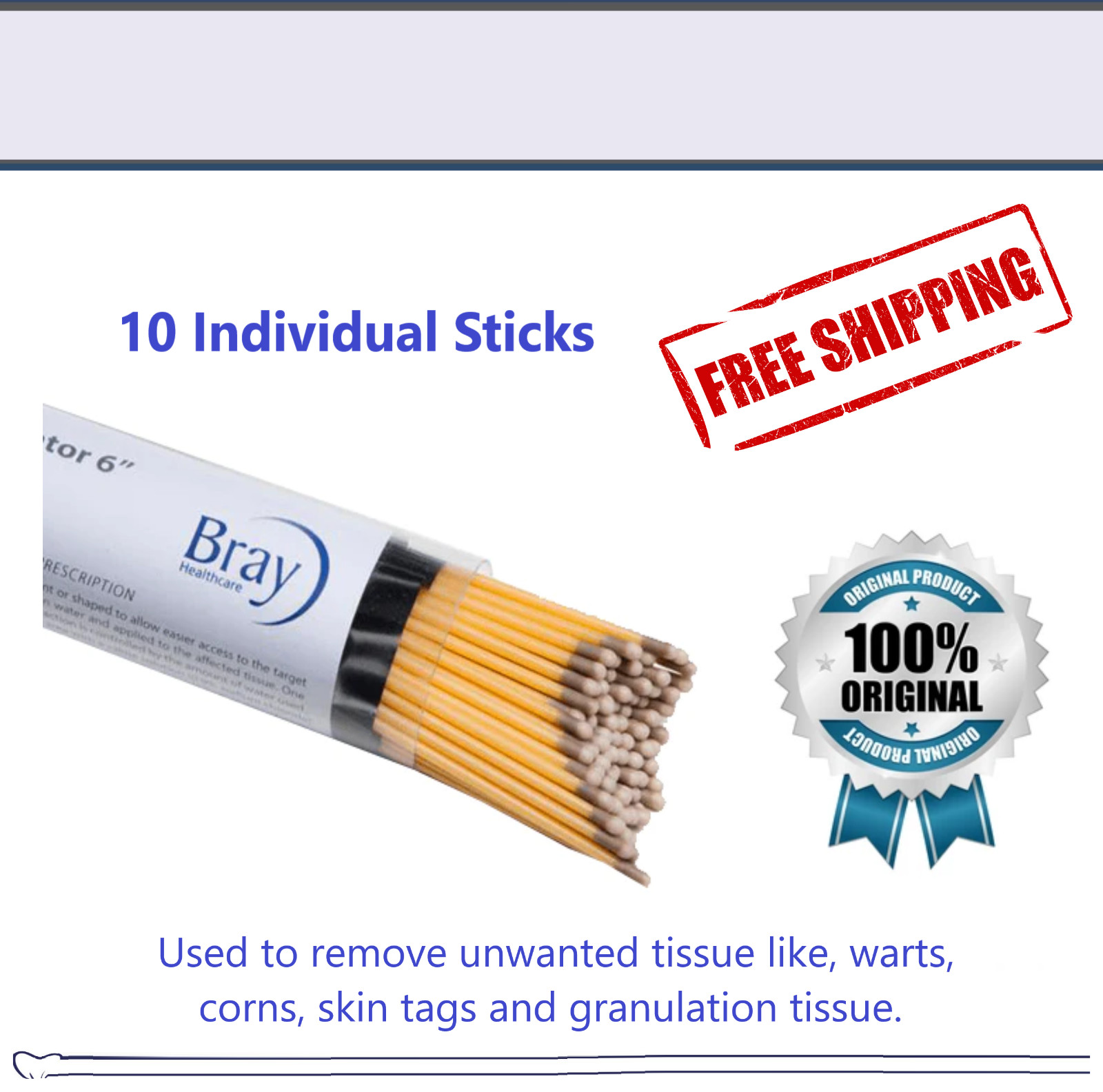 10 Silver Nitrate Sticks 6 Caustic Individual Sticks,