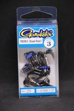 25 Pack Gamakatsu 47408.5-25 Round Bend Ns Black Treble Hooks - Size 3 25 Pack Gamakatsu 47408.5-25 Round Bend Ns Black Treble Hooks - Size 3
