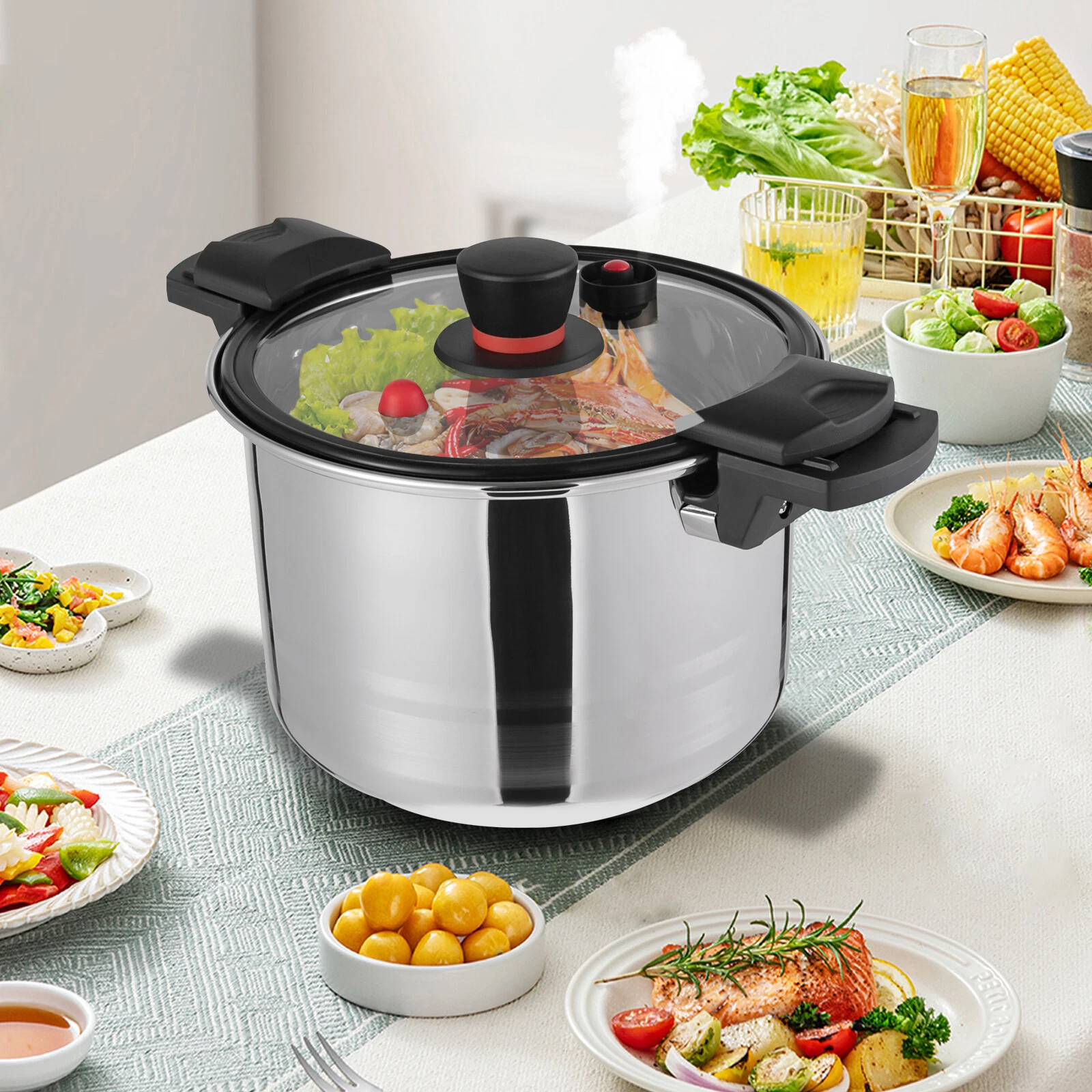 Pressure Pot, Pressure Cooker, 201 Stainless Steel Pressure Pot US NEW