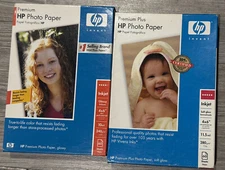 HP photo paper 4x6   1 Pack Premium and 1 Pack of Premium Plus for Inkjet New