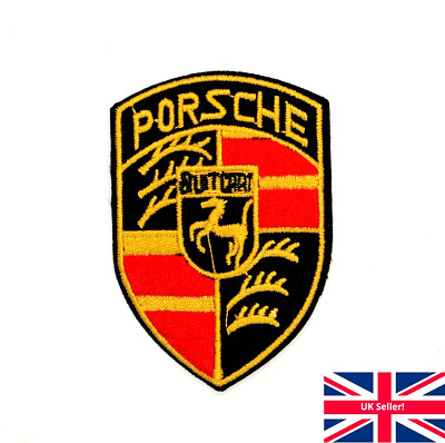 Bügelbild PORSCHE Patch Sportwagen Abzeichen gestickt Patches für Jeans Jacken Mütze
