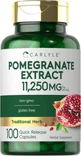 Pomegranate Extract Capsules | 11,250 mg | 100 Count | Non-GMO | by Carlyle