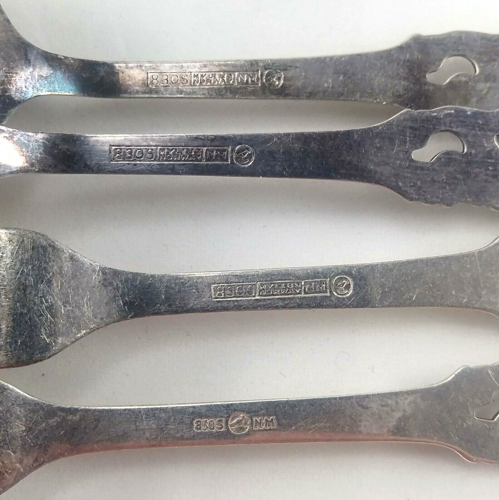 Tele Pattern Silver Brodrene Mylius Norway Tele Pattern 830 Silver Cocktail Fork & Soup ...