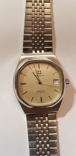 WATCH VINTAGE 70'S ZENITH ESPADA 34MM QUARTZ MOV NUOVO STEEL BAND originale  | eBay