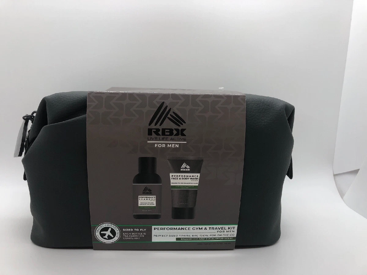 RBX Men s Active Travel Gym Bag Kit w Shampoo Body Wash TSA