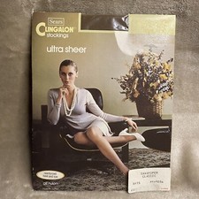 Sears Cling Alon Stockings Ultra Sheer Sandpaper Classic Pantyhose