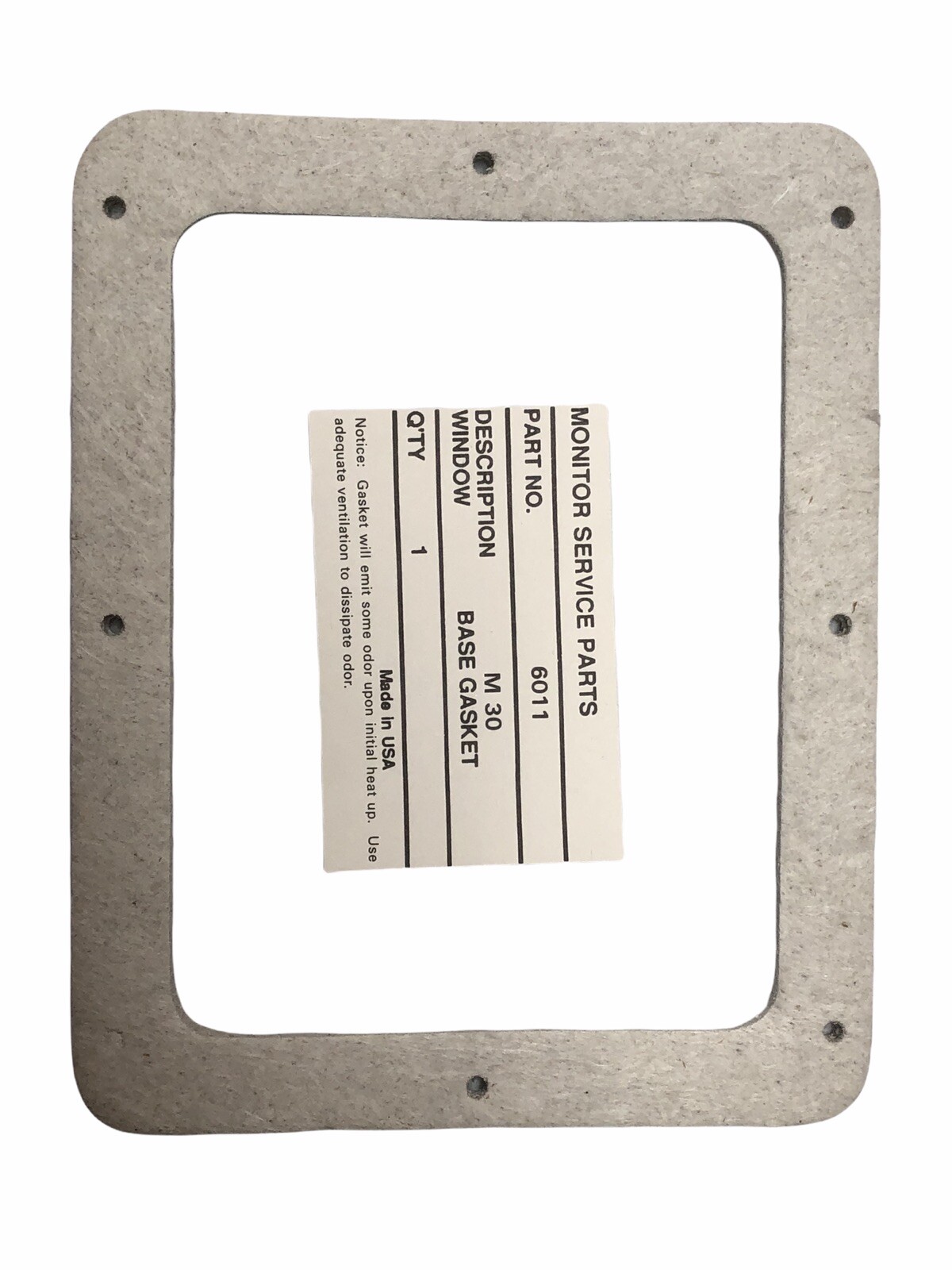 Monitor Heater Parts 6011 Base Gasket Monitor 30 OEM Service Panel