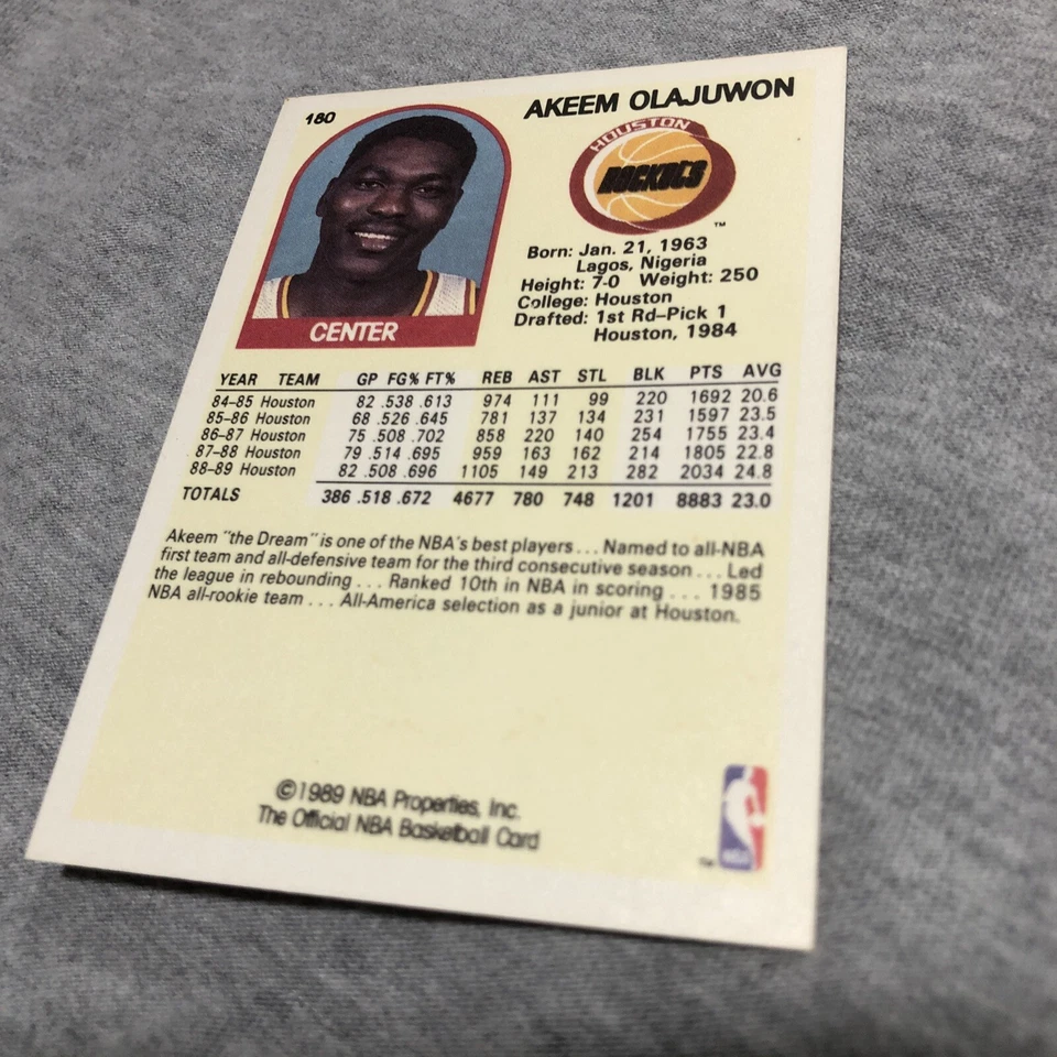 HAKEEM OLAJUWAN Signed Nba Hoops card 1989 Auto HOUSTON ROCKETS AUTOGRAPH rc HOF - Image 3 of 4