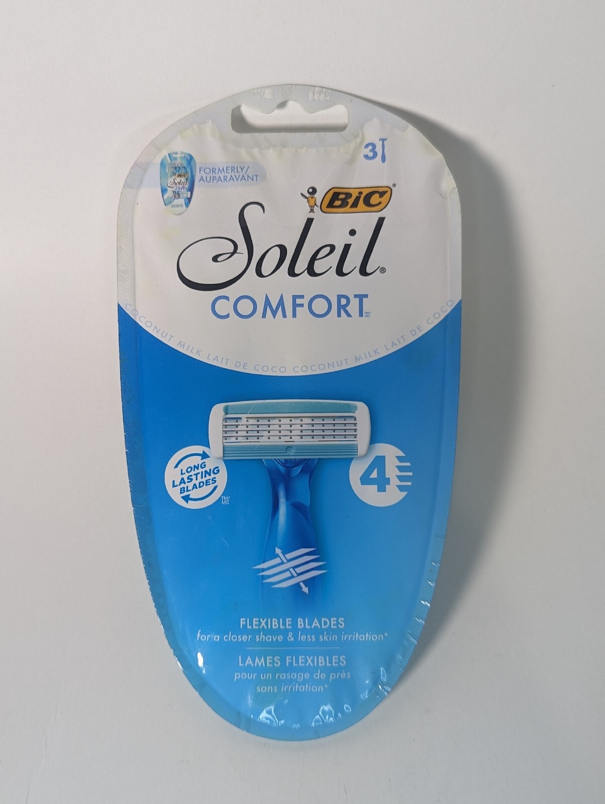 BIC Soleil Comfort 4-Blade Disposable Razors for Women Sensitive Skin 3 Piece In
