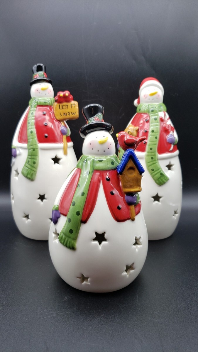 Set of 3 Snowmen with Color Changing LED Lights from Costco with