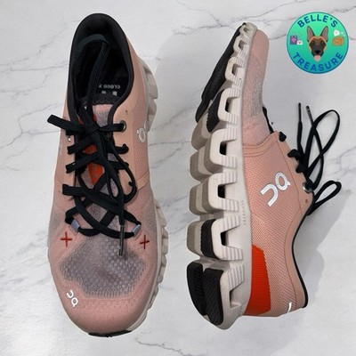 On Cloud X 3 Women Sneaker 6.5 Rose Sand Lace Up Athletic Running Shoes 60.98691