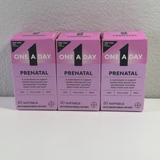 Lot Of 3 One A Day PRENATAL COMPLETE MULTIVITAMIN 60-Softgels MULTIMINERAL 04/27