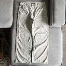 Acne Studios Palma Canvas Face Trouser Pants Cream White Size 34x30