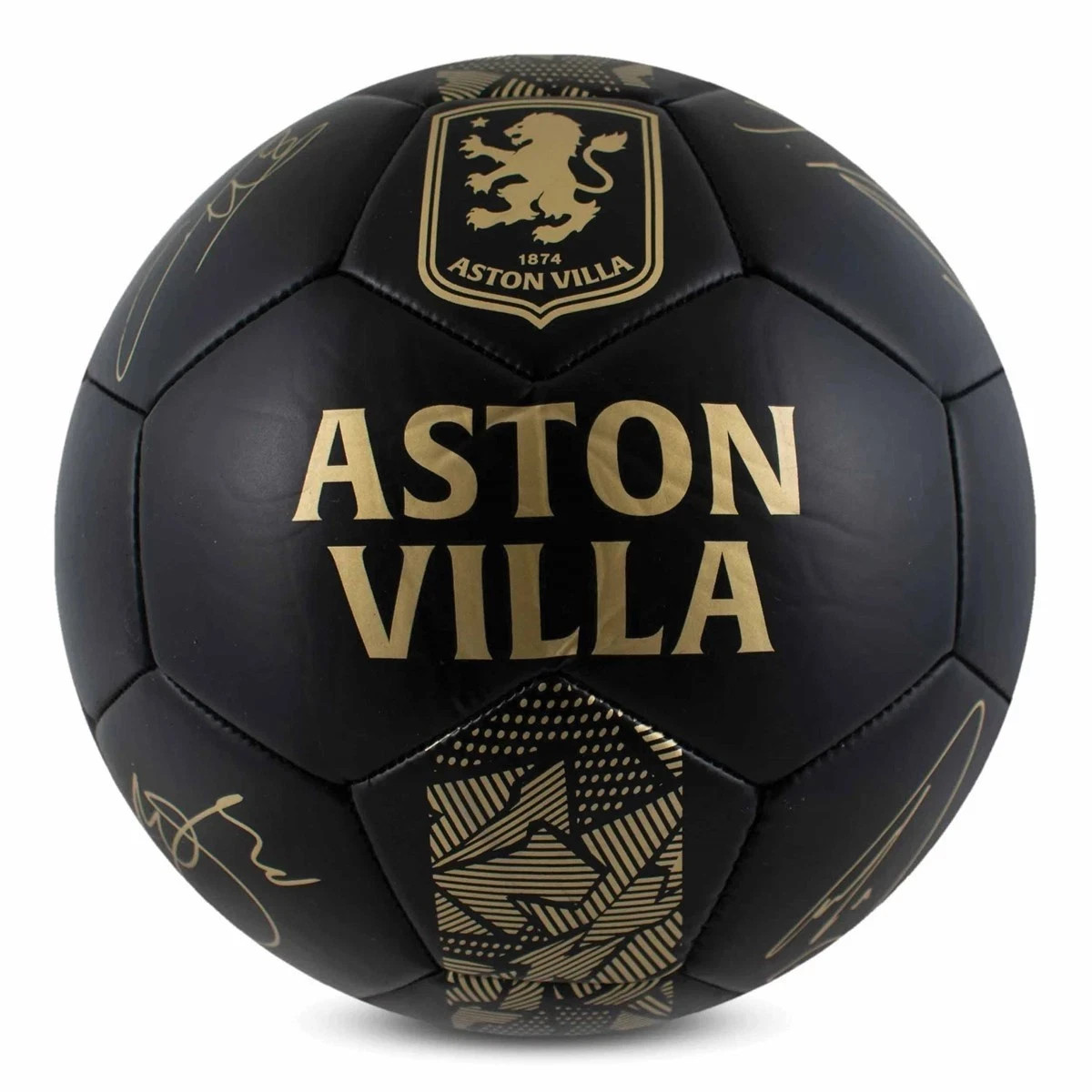 Aston Villa FC Phantom Signature Football Ball Black Size 5 Official Licensed