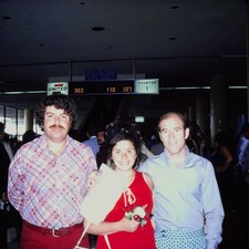 Vintage 126mm Photo Slide 1970s Friends United Airlines Airport Terminal Gate