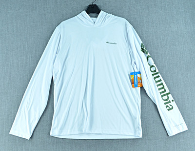 Columbia Hoodie Men's M White Rapid Creek Omni-Shade Hooded Pullover NWT