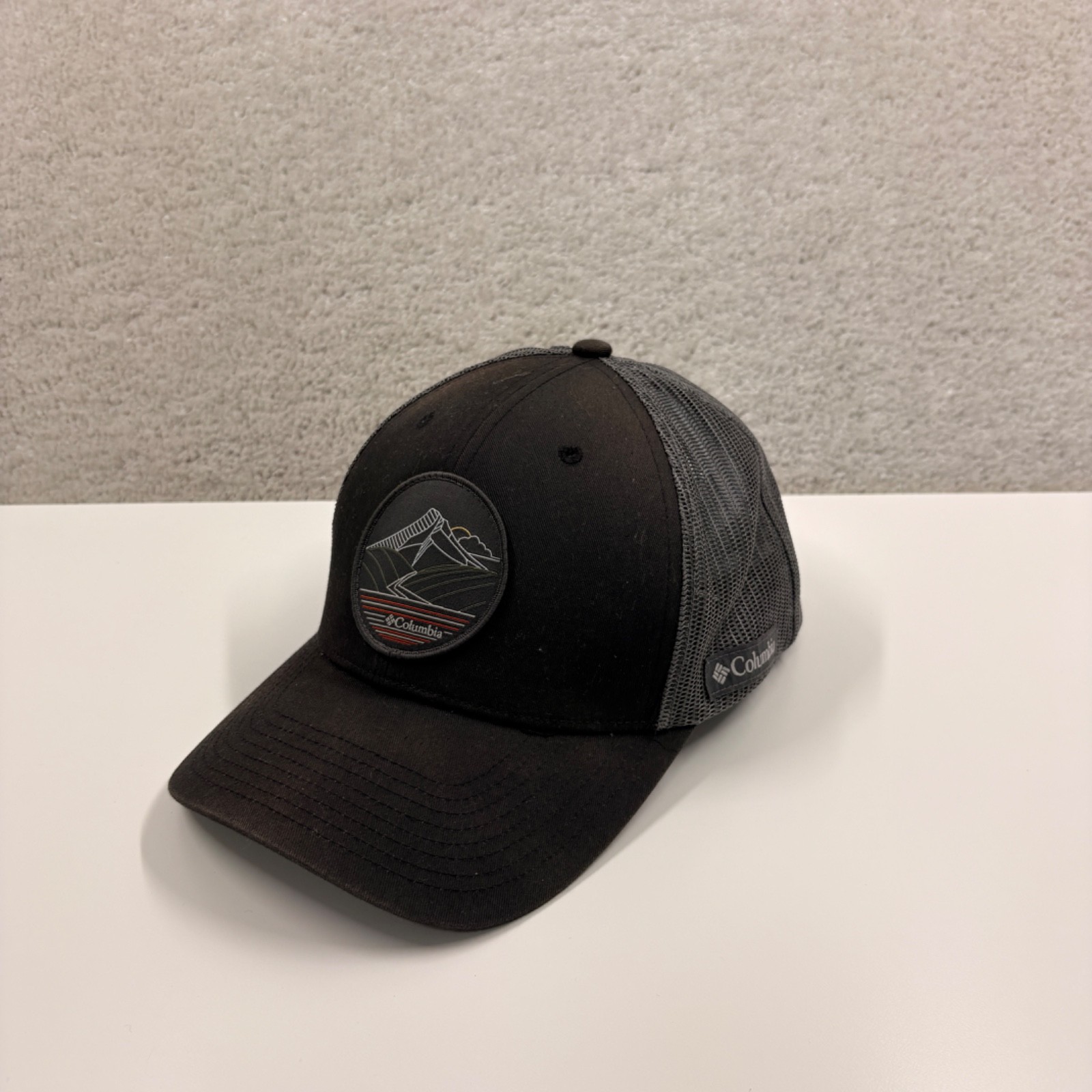 Adult Osfa Adjustable Black Gray Trucker Mesh Hiking Fishing