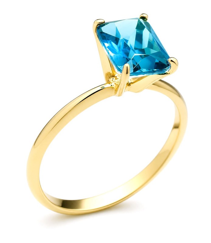 GENUINE 2.82 Cts BLUE ZIRCON RING 10k YELLOW GOLD - Free Appraisal Service - NWT