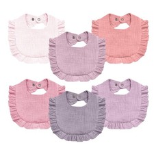 NISXABEBE Baby Muslin Bibs,6 Pcs Drool Bandana Bibs for Purple  Pink