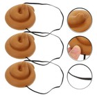 3 Pcs Funny Poop Hat Simulation PVC Headdress Prank Prop for Party