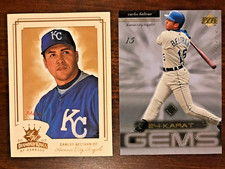 Carlos Beltran Lot of 2 Inserts: 24-Karat Gold Reserve and DK Crowning Moment