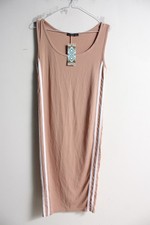 Boohooo Womens Rib Knitted Sleeveless Dress Pink - Size 12 (M12)