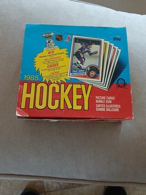 1984/85 O-Pee-Chee hockey box ( read description please ) two cards and packs