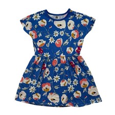 TEA COLLECTION Blue Floral Short Sleeve Play Dress Size 7 Girls Cotton #23S12309