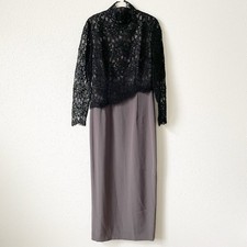 Bob Mackie Lace Beaded Mock Neck Dress Gown Size 8 Vintage Wedding Party Evening