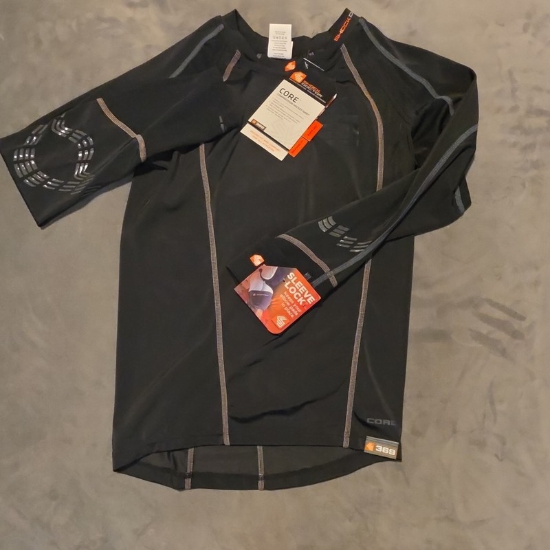 Shock Doctor CORE Compression Hockey Shirt Sleeve Lock Black Boys M 369