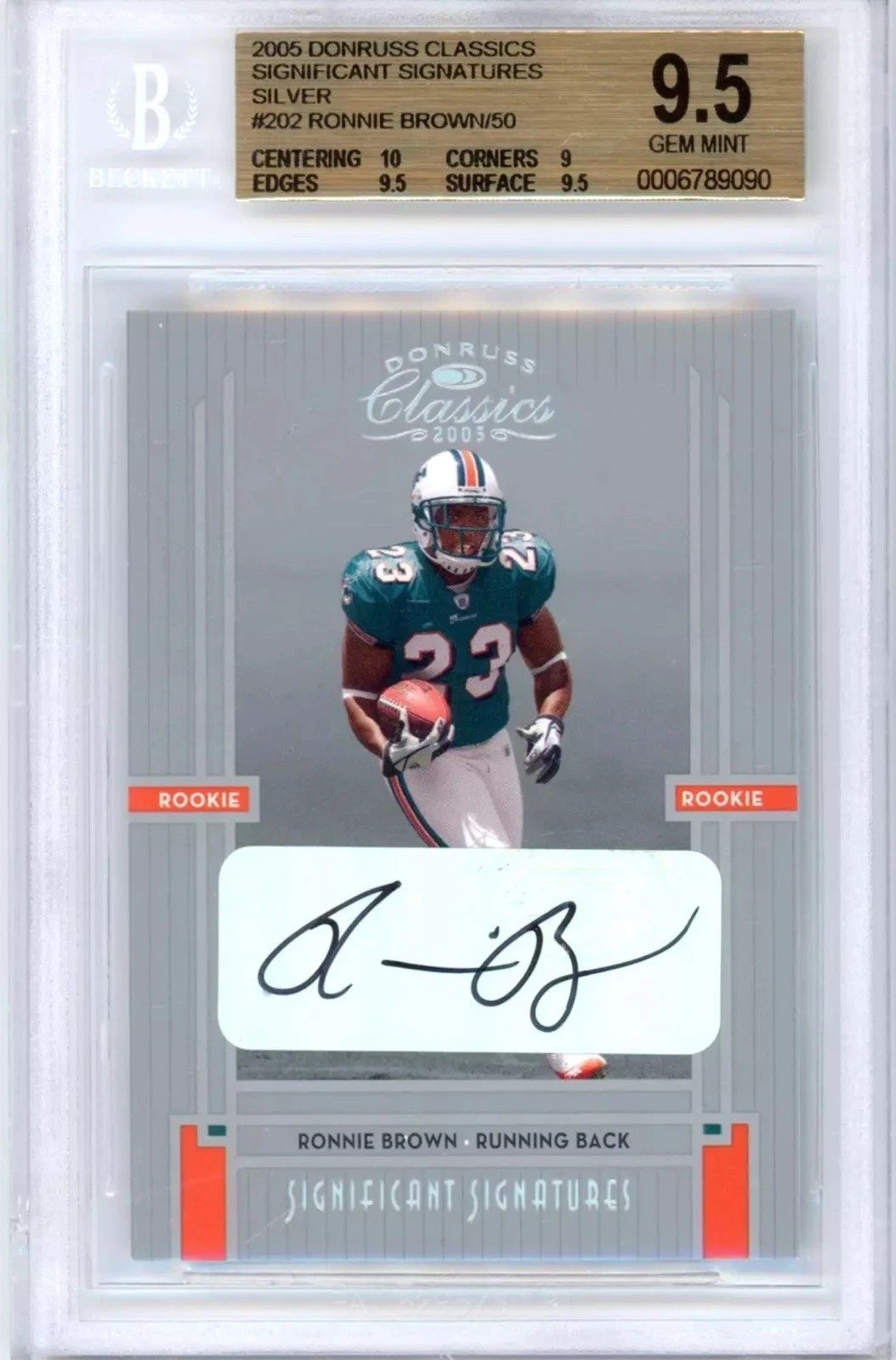 Ronnie Brown Donruss Classics #202 Significant Signatures