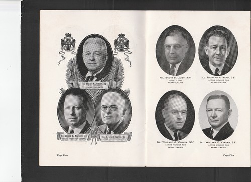 vintage 1951 Scottish Rite Freemasonry Uniontown Pennsylvania Reunion booklet - Picture 3 of 4