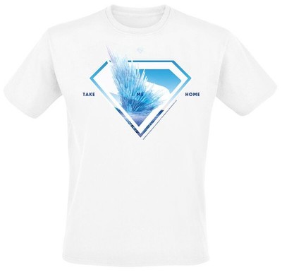 Superman T-Shirt Herren 2025 - Superman Logo Svalbard Take Me Home weiß