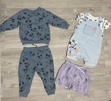Disney Mickey Mouse Bundle 9-12 Months Sweatshirt Trousers Shorts Dungarees