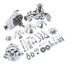 For Small Block Chevy Bracket Pulley Kit Ps Pump Alternator Long Water Pump For Small Block Chevy Bracket Pulley Kit Ps Pump Alternator Long Water Pump