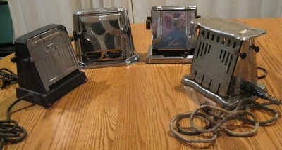 Collectors Lot of 4 Antique Toasters: Son-Chief, Heatmaster, Malda, Challenge
