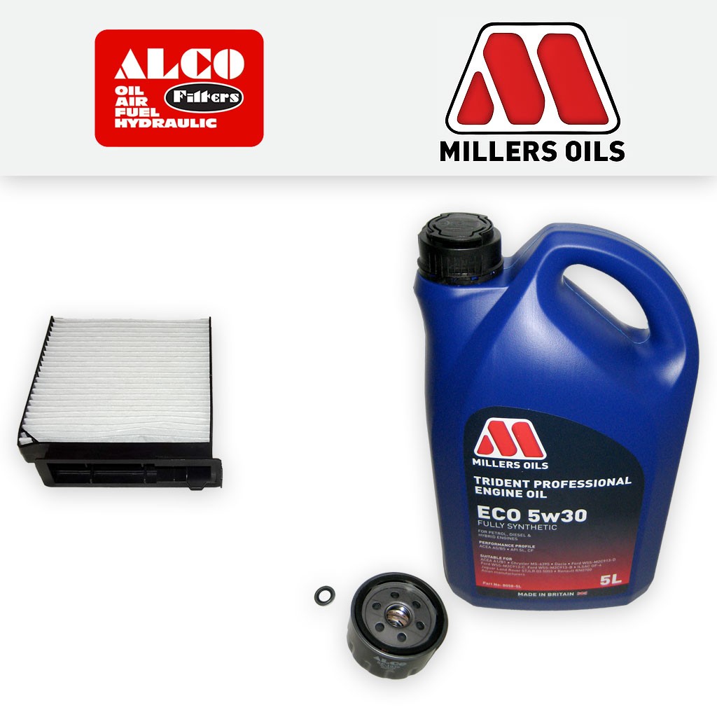 SERVICE KIT for DACIA DUSTER 1.6 OIL CABIN FILTERS +ECO OIL (2010-2018)