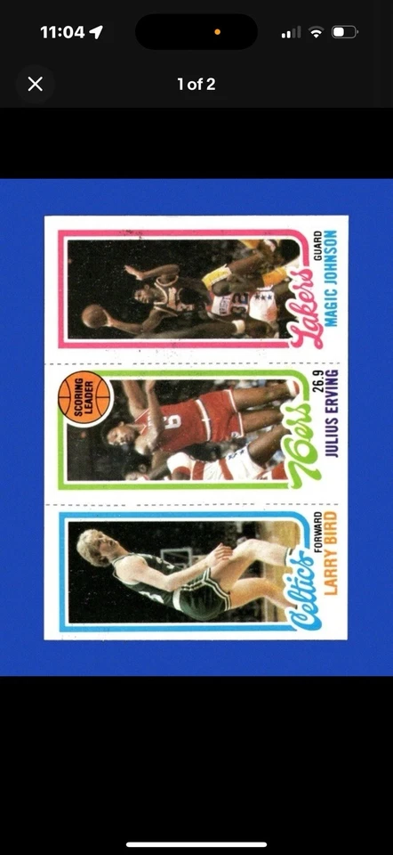 1980-81 Topps Set-Break #139 174 34 Johnson Erving Bird Sin precio base como nuevo Foto 2 de 2
