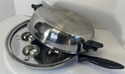 Cordon Bleu 12'' Egg Poacher Fry Pan Dome Lid Pressure Bonded Stainless