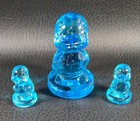 Boyd's Crystal Art Glass DEBBIE DUCK & DUCKLINGS #11 ALICE BLUE 4-8-83 3pc SET — photo 3