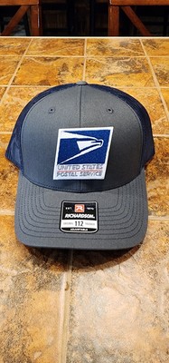 Custom Made USPS Snapback  Charcoal Gray  / Navy Blue Cap ..Current Logo
